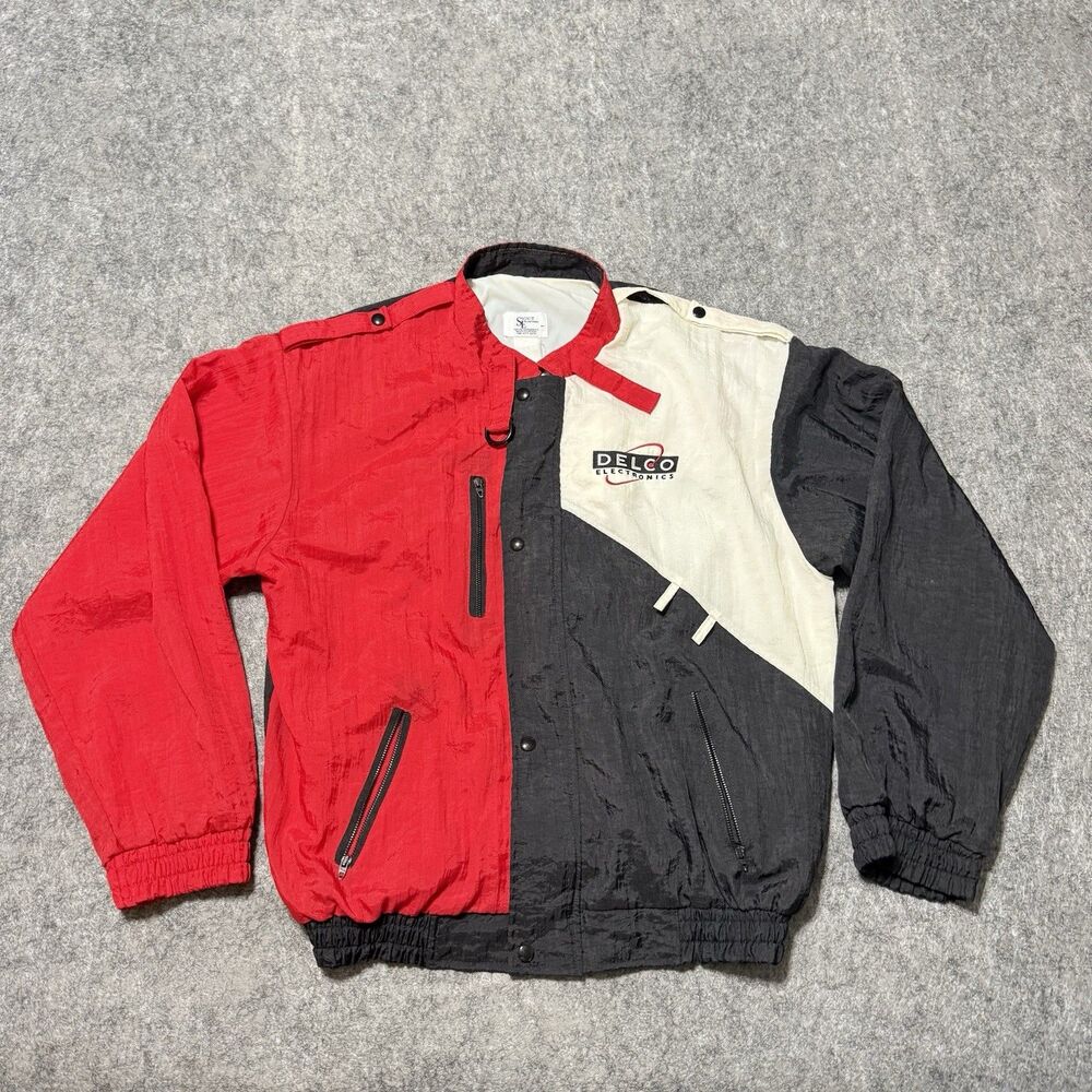 Vintage 90s Delco Electronics Signet Expressions Colorblock Racing Jacket Large